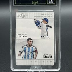 Shohei Ohtani and Lionel Messi, graded GEM MT 10 by GMA