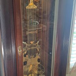 SLIGH MAHOGANY GRANDFATHER CLOCK