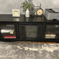 black electric fireplace media console
