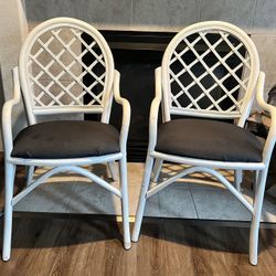 White Rattan Chair Set