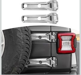 cubierta de bisagra de la puerta trasera Jeep JL, decoraciones cromadas para Jeep Wrangler JL JLU 2018 en adelante, accesorios exteriores cromados 2 p