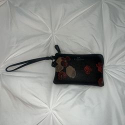 Coach Floral Zip Wristlet Wallet