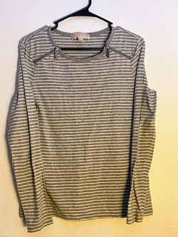 Michael Kors Top Blouse Size M Pullover Striped Long Sleeve