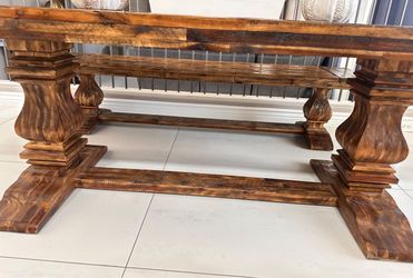 Solid Wood Baluster Trestle Dining Table