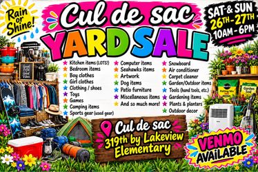 Multi family cul de sac yard sale
