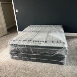 New queen pillowtop mattress + box spring