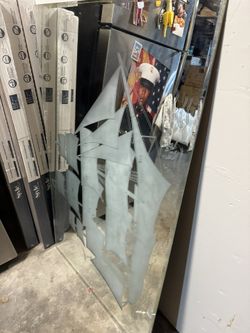 Large Etched Mirror Of ship 