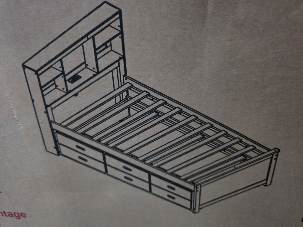Twin Bed With Bookcase And Trundle