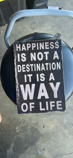 Happiness Is Not A Destination Wood Sign