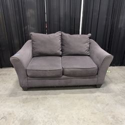 Textured Grey Fabric Loveseat