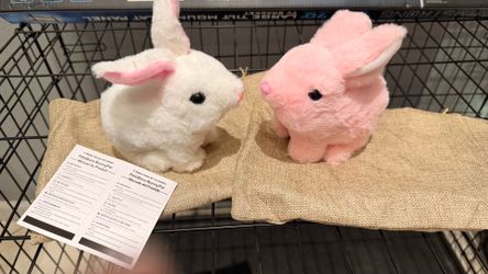 Plush Small Pet Bunny Toy - White or Pink