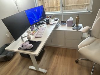 L shape standing desk