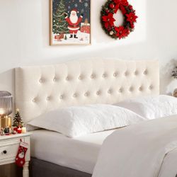 Brand New Queen Tufted Upholstered Headboard – Modern Button Design