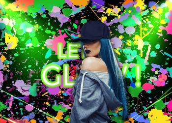 DePhoto 7X5Ft Glow Neon Birthday Party Backdrop Let's Glow Splatter Photography