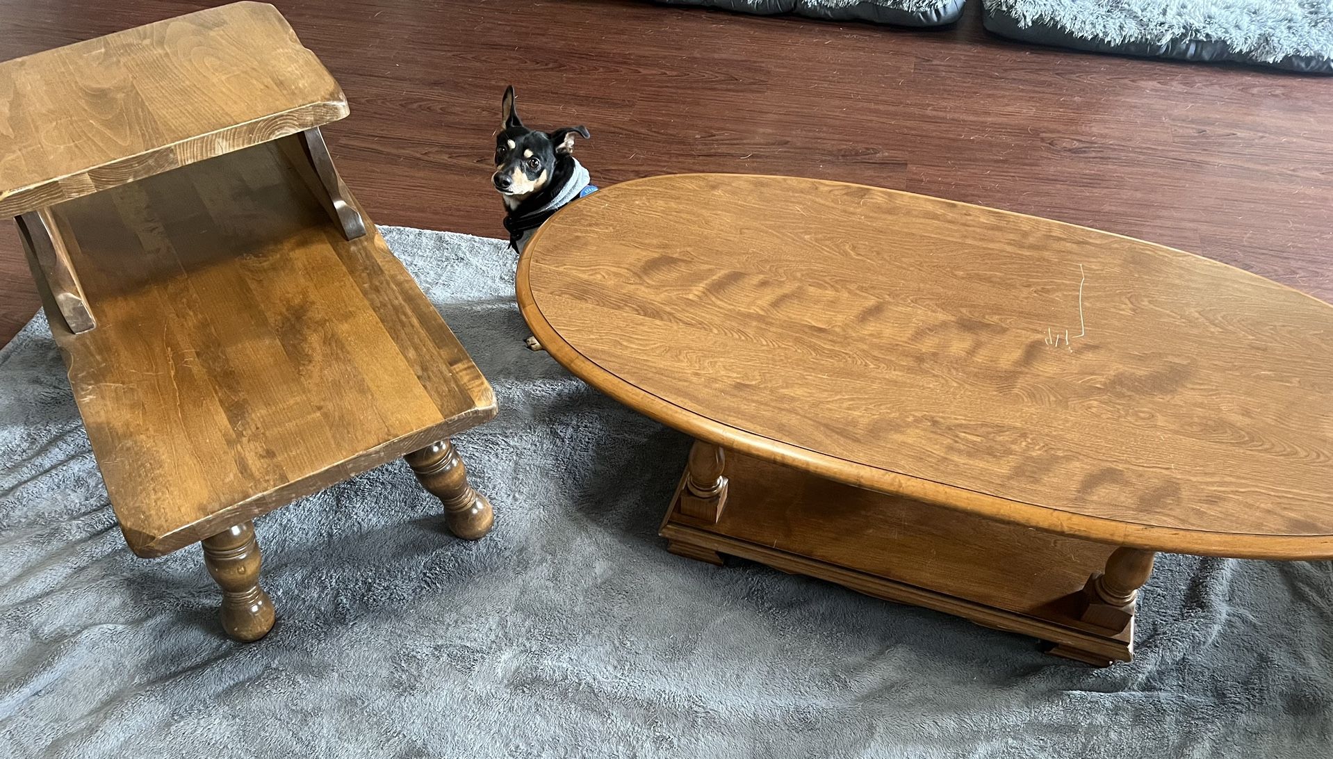 Vintage Coffee Table And Vintage Tiered End Table 