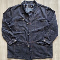 Vintage 90s Marithe Franis Girbaud Oversized Denim Jacket Chore Selvedge Sz 3XL