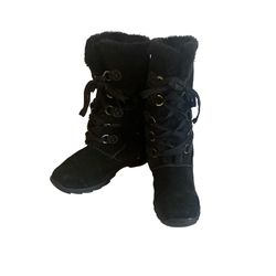 Sporto JoJo Boots Waterproof Black Leather Suede Size 10