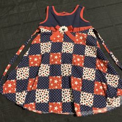 Sophie Rose Toddler Girls Size 4T Fourth 4th Of July artsy Patriotic sun dress 