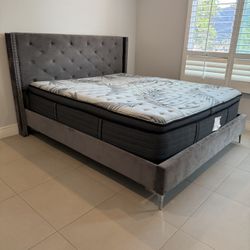 California King Bed Set – Mattress & Frame Combo