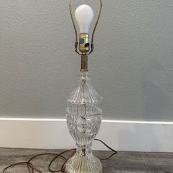Large Vintage Crystal Glass Lamp 