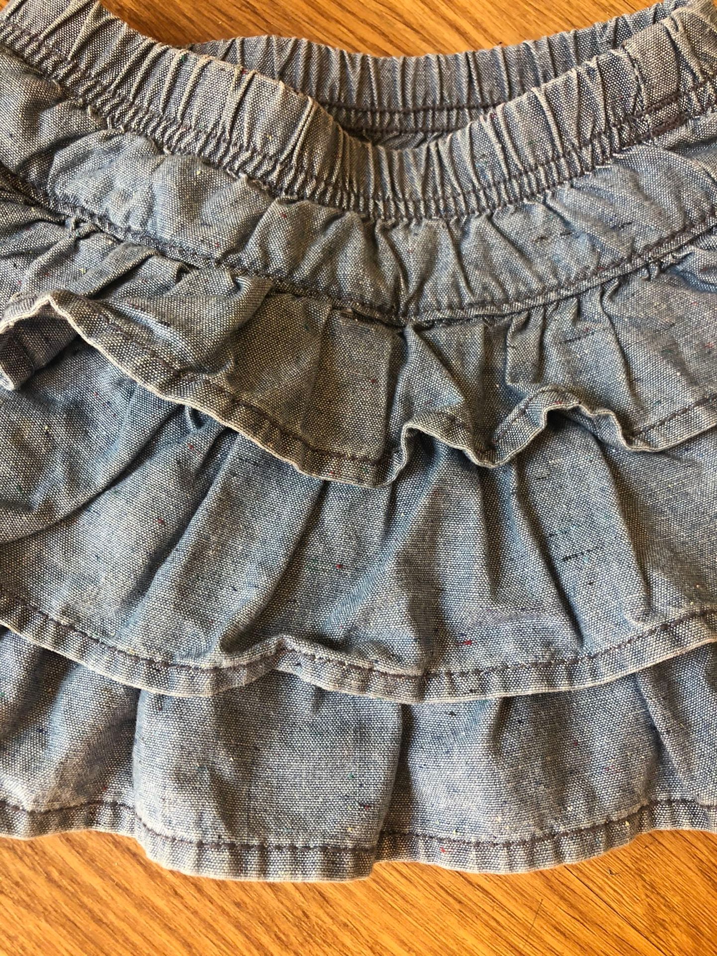 Hanna Andersson Denim Skirt With Shorts Toddler Girl Size 80 (2T)