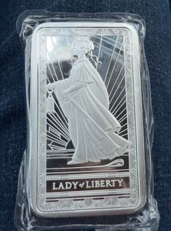 10 Oz silver bar lady libarty .