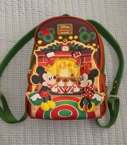 Loungefly Mickey and Minnie Holiday Backpack