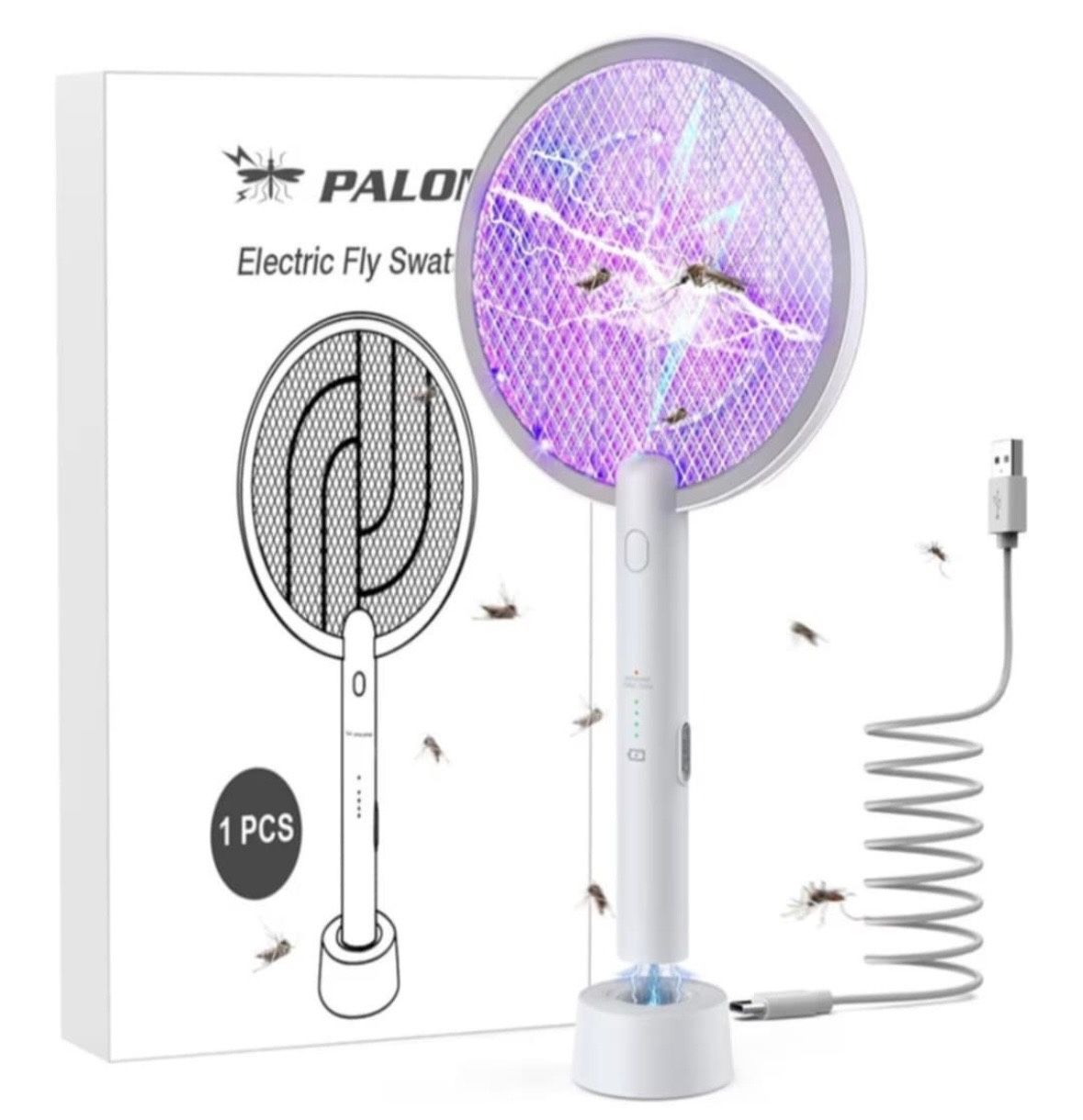 New Electric Fly Swatter / Bug Zapper Racket