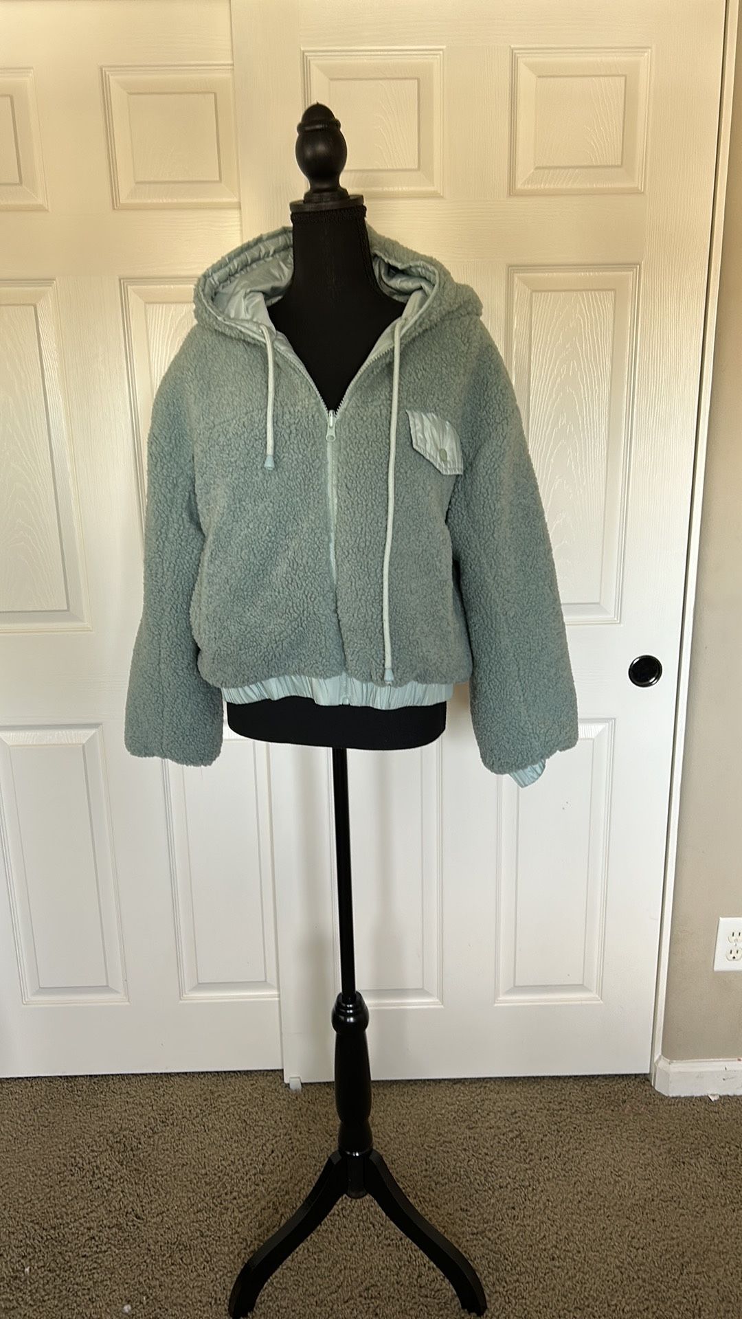 Light Green Sherpa Jacket