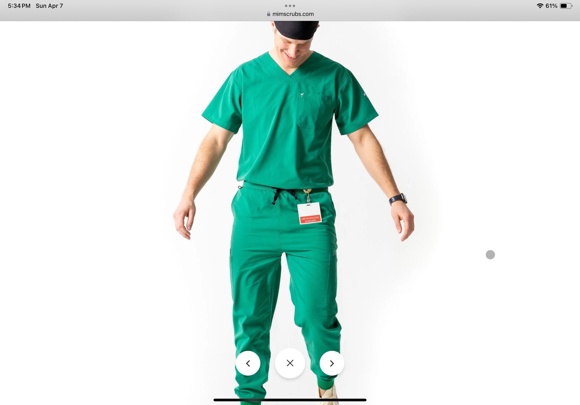 Mims Hunter Green Scrubs For Men