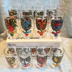 Anchor Hocking 12 Days of Christmas Glass Full Set