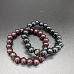 2pk Tibetan Buddhist Peace Bracelet Prayer Beads Wood Stretch Bracelet