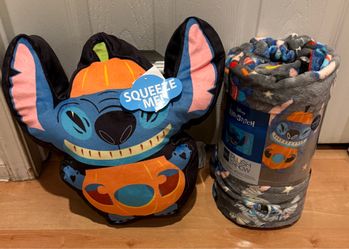 New Disney Stitch 🎃 The Big One Throw & Matching Cloud Pillow