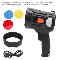 Alomejor Rechargeable LED Handheld Searchlight Flashlight