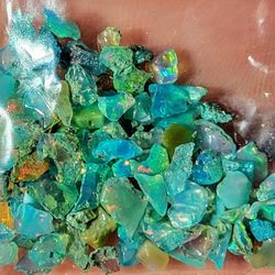25pcs. Opal Chips Rare Light Blue Stones 2-7mm