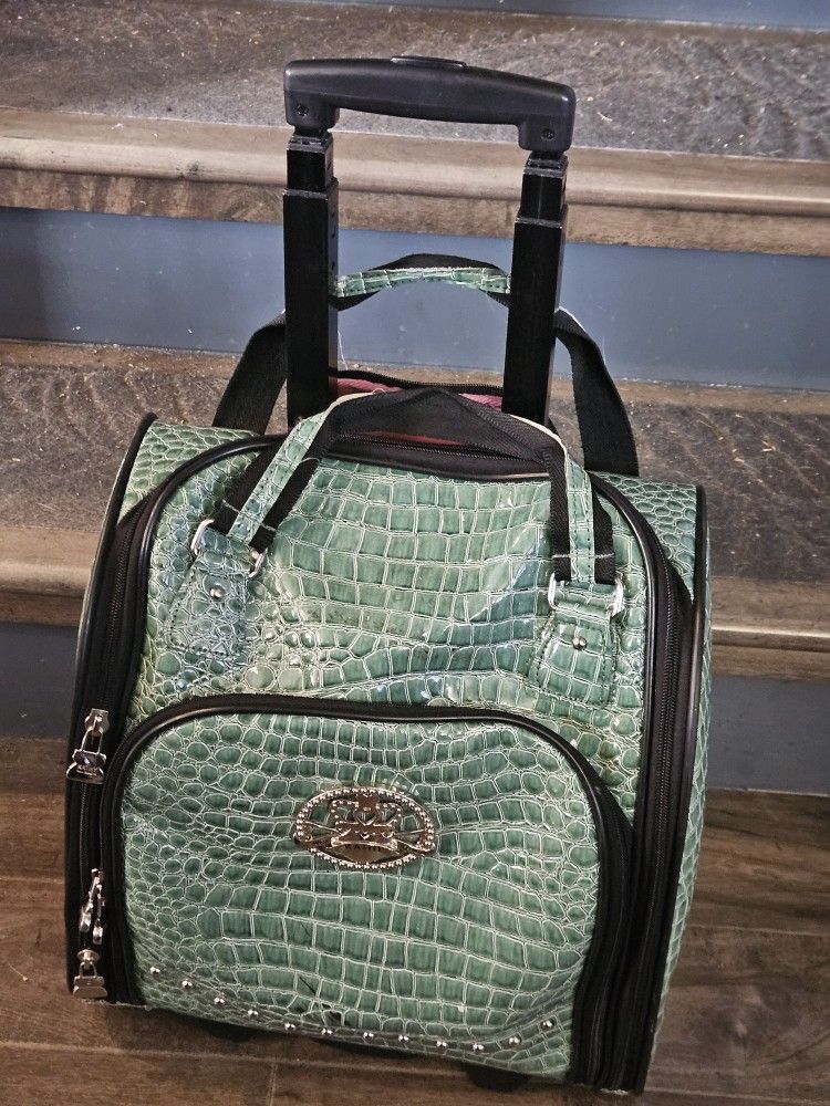 Kathy Crocodile Rolling Luggage Suitcase