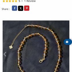 D'Joy Brazilian Citrine Beaded Necklace (18-20 Inches) - new!