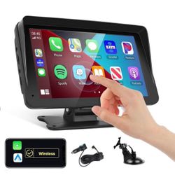 Portable Wireless with Apple CarPlay and Android Auto Screen for Car