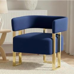 NEW Tyboatle BLUE Cloud Club Chair w/ Curved Back