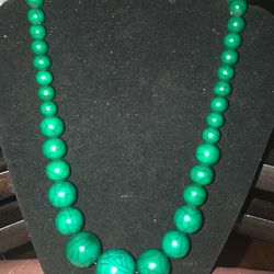 Turquoise Faux Bead Necklace Approximately 18” Perfect Shape