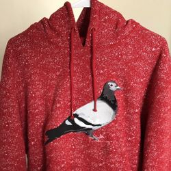Vintage Staple Pigeon Hoodie Red Sz Large
