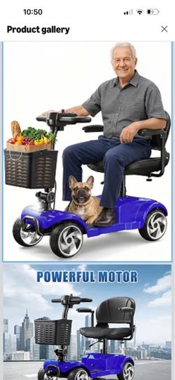 4-Wheel Electric Mobility Scooter Blue