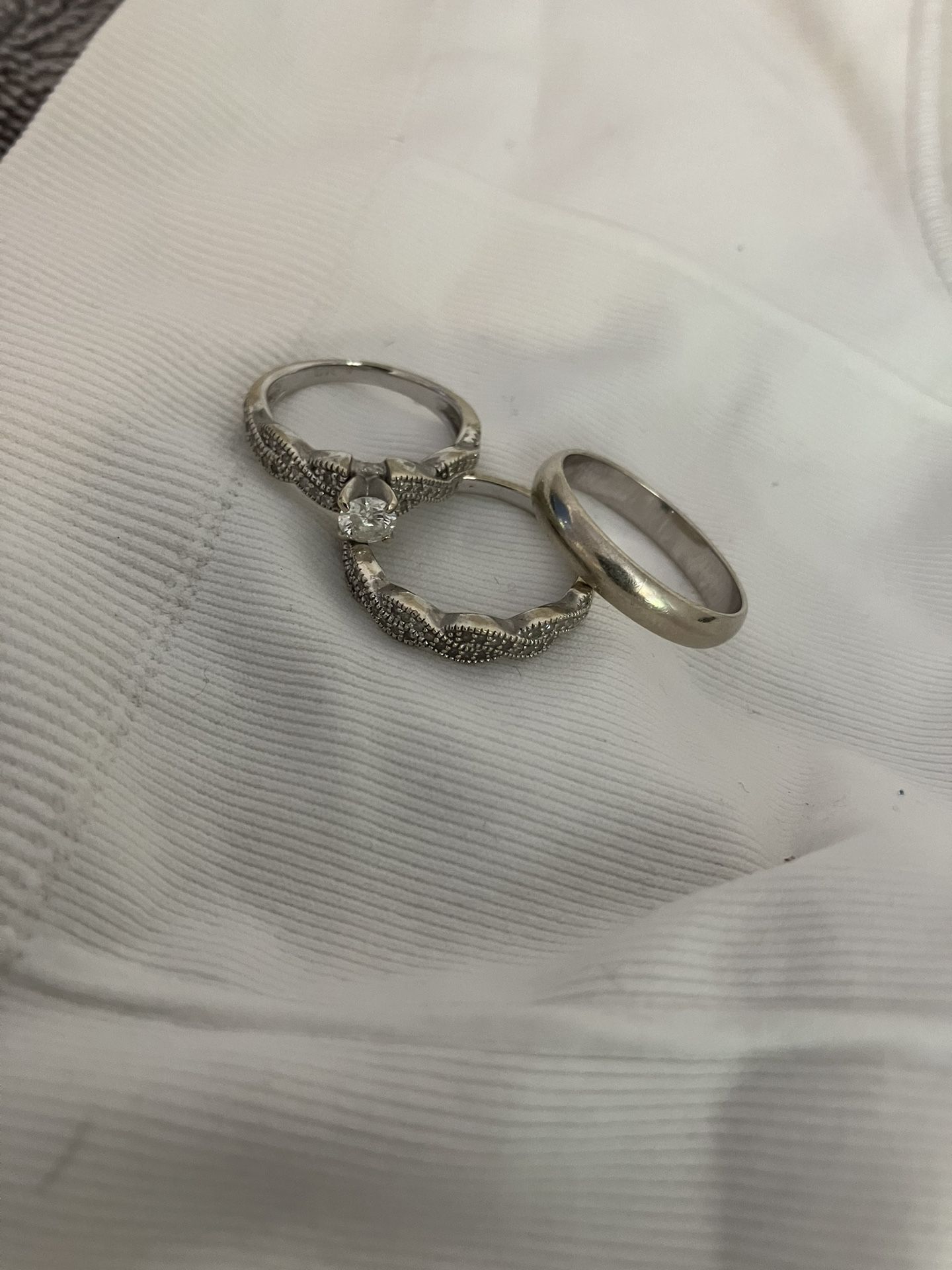 Wedding Ring Set + Extra Wedding Band 