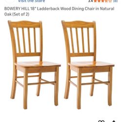 Oak Ladderback Dining Chairs