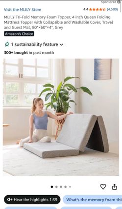 Trifold queen mattress