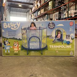 Bluey 4FT Tall Trampoline With Enclosure Brand New In Box 