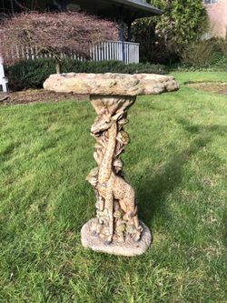 Beautiful antique Stag bird bath. Keep in the green house, like new. $167.00 . Cash only. Pick up please serious buyers