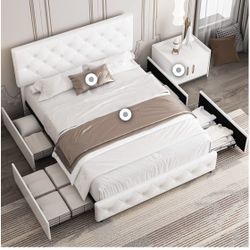 Queen Bed Frame With storage 