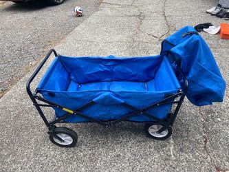 Blue Folding Utility Wagon Cart