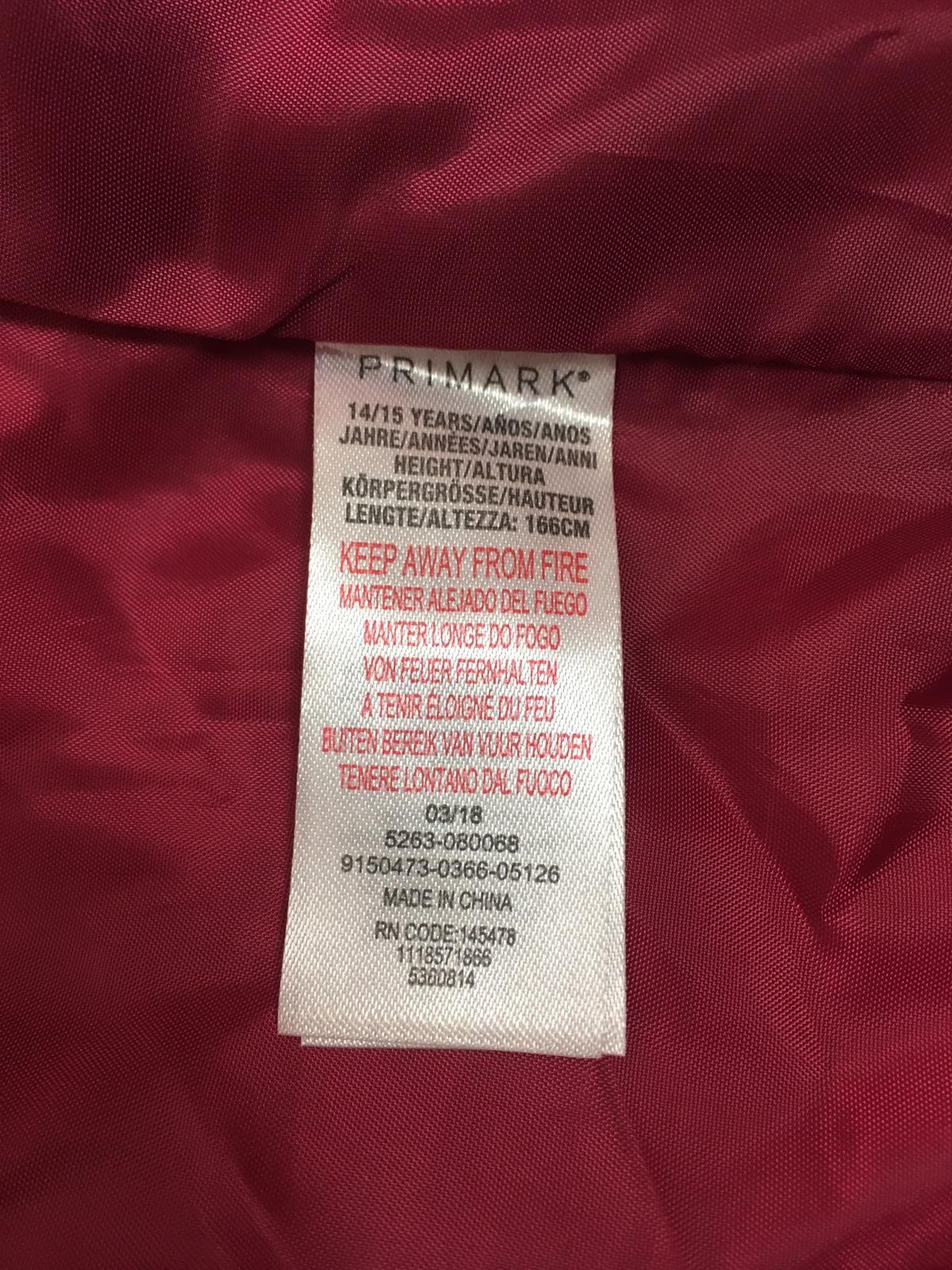 Primark girls lightweight puffer jacket 14-15